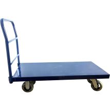 Garden Friend – Chariot d'atelier robuste 500 kg – Tôle renforcée, 121x60 cm, 2 roulettes fixes et 2 pivotantes – Manutention et transport