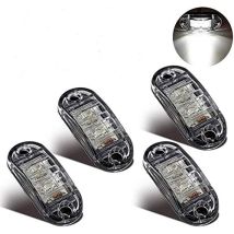 Luci Di Posizione Laterali A Led, Luci Di Ingombro Per Rimorchi Universali Da 12 V E 24 V, Camion, Roulotte, Autobus (4 Pezzi, Bianco)
