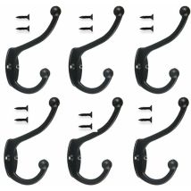 6 Stück Retro-haken, Garderobenständer, Vintage, Wandmontage, Metall-türhaken Für Badezimmer, Küche, Schlafzimmer, Eingang – Schwarz – Schwarz