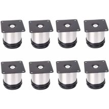 Ahlsen Patas Para Muebles 8 Patas Ajustables Para Muebles De Acero Inoxidable, Altura Ajustable De 50 Mm, Patas De Gabinete Engrosadas, Patas De Mesa,