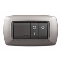 Placa de enchufe 4P LIFE LIVING - Acero satinado - Cubremáquinas - Serie MY LIFE