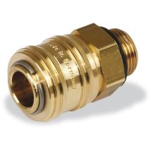 Conector con rosca exterior 1/2" de latón – 2200003 – Accesorio para compresores y herramientas neumáticas – 10 piezas