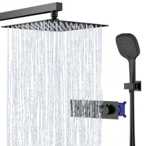 Conjunto De Ducha 38°C Termostatica (barra Altura Ajustable 910 Mm -1320 Mm) Con Alcachofa Ajustable Sistema De Ducha Cromado Homelody