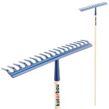 Kotarbau Rateau À Feuilles - Rateau Jardin - Acier - 49 Cm - Bleu Marine - Avec Manche Bois 154 Cm - 18 Dents - Balai A Gazon - Outil Jardinage Pour 