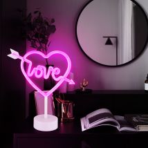 Globo Lighting - Tischleuchte Neonleuchte Kinderzimmer Love Dekolampe Batterie Led H 32 Cm
