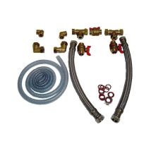 Kit de instalación para suavizante de agua – Válvulas de mariposa giratorias – Diámetro de 3/4" – FLUID'O
