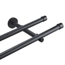Asta Per Tende Da Parete - Ctlite - 280 Cm - Acciaio Inossidabile - Ø20 Mm - Nero (set Di 2)