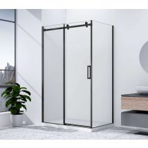 Dragon - Box Doccia 120x90 Cm, Nero/vetro Trasparente Gd4612b-02 - Gelco