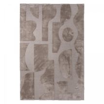 Brink&campman - Tapis Salon Et Chambre En Laine 140x200 Beige Rectangle Tufté Motif Géométrique Mural