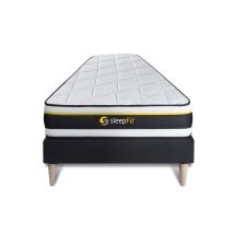 SLEEPFIT Matratzen- und Lattenrost-Set 90x200 cm – 19 cm Dicke – 100% Polyester Bezug – 12 Latten aus Pappelholz – OEKO-TEX zertifiziert