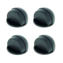 Tope De Puerta De Suelo Chrisligne, Forma De Media Luna, Aluminio Negro Mate, 4 Cm De Diámetro X 3 Cm De Altura Chrisligne