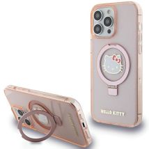 Iphone 15 Pro Max Hello Kitty Ringständer Glitzer Magsafe Hülle Pink
