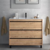 Salgar - Mobile Bagno Geco100 Rovere Ostippo Con Lavabo 3 Cassetti 100x45x86h