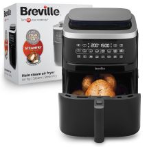 Breville Halo Friggitrice Senza Olio Vapore - Friggitrice Digitale Senza Olio Da 7 Litri Con Tecnologia Steamfry - 1700 W - Nero [vdf133x] - Presa Ue