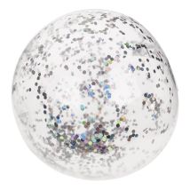 Wasserball Glitter Silber 35cm Strandball Ball Für Strand Pool Badespaß