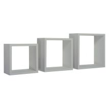 Mensole a cubo Incubo – Set di 3 mensole grigie per parete – Design moderno e funzionale – 100% Made in Italy – Portata 10 kg