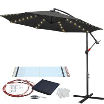 Hengda Ombrellone Con Led 300 Cm Con Protezione Uv 30+ A Manovella Pieghevole In Rotondo Balcone Terrazza Ombrellone A Manovella Ombrellone Mercato 