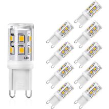 G9 Led Bulbs, 2w Equivalent To 20w 25w G9 Halogen G9 Led Bulbs, Warm White 3000k, Cri 80, 200lm, 360 Degree Angle, Ac 220-240v, Non-dimmable, 10 Pack 