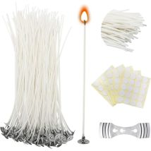 Packung Mit 100 Vorgewachsten Kerzendochten, 15 Cm – Naturbaumwollfäden – Inklusive Dochtrohlingen Für Die Kerzenherstellung – Jormfte