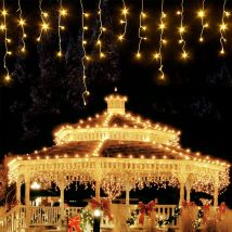 Eisregen Lichterkette Außen 1200 Led 30m Lichtervorhang Eiszapfen Weihnachtsbeleuchtung Wasserdicht Strombetrieben Für Weihnachten Balkon Garten Dach 