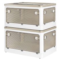 Levede 2x Folding Storage Container Stackable Plastic Clothes Toy Organizer Box
