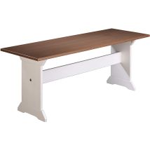 M&s - Panca Westerland 110x37x45h Pino Massello Verniciato Bianco E Marrone Seppia
