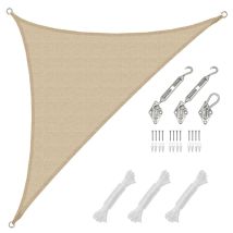 Amanka - 3,6x3,6x5,1 Voile D'Ombrage Triangulaire Respirante - Toile Uv Avec Fixation