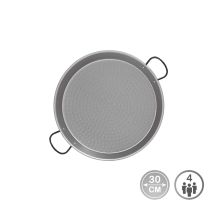 Paellera Acero Ø30cm Cromado Inducción Vitrocerámica Gas 4comensales Vaello