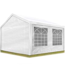 Toolport Partyzelt Pavillon 3x4 M In Weiß Pe Plane 350 N Wasserdicht Uv Schutz Festzelt Gartenzelt