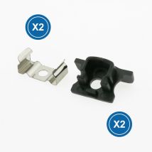 Pack 2 Tapones y 2 Grapas para Perfil LED Negro – Material: PC – Iluminashop
