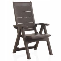 Sillón de jardín plegable efecto madera – Resina de alta calidad – Antideslizante – 63 x 89 x 12 cm