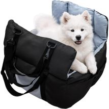 Seggiolino Auto Per Cani Di Piccola Media Taglia Sotto I 10 Kg Trasportino Lettino Per Cani Auto, Nero E Azzurro Chiaro
