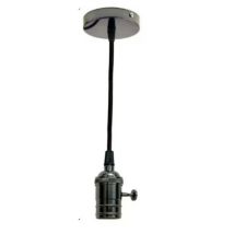 BES – Vintage Hängelampe – Deckenleuchter E27 – 60W – Perlschwarz – 2m Kabel