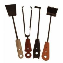 Set ferri da camino Lara – Cuoio rigenerato – Accessori per camino – Firestyle