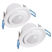 Arum Lighting – Détecteur de mouvement orientable IP20 – Lot de 2 – Angle de détection 360° – Installation intérieure – Blanc