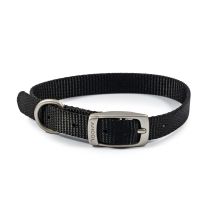 Ancol – Nylon Dog Collar – Fits Necks 20-26 cm – Lightweight, Weatherproof, Available in Black, Blue, Red, Raspberry