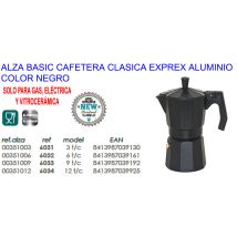 Alza - Klassische Espressomaschine Aus Schwarzem Aluminium Für 6 Tassen Basic 6032