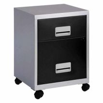 Combi Filing Cabinet 2 Drawer - Silver/black - Pierre Henry