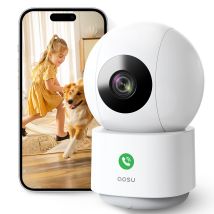 2k Caméra Surveillance Wifi Intérieure, Caméra Intérieure, Vision Nocturne Hd 10m, 5g/2.4 Ghz Wifi, Détection Des Humains Et Animaux Par L'Ia, Appel À