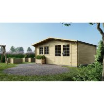 Casetta Da Giardino In Legno - 25m2 - 5x5m - 34mm - Colore: Naturale - Dom722