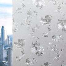 Hibiscus Flower Pattern Window Frosted Glass Sticker Translucent Opaque Bathroom Bathroom Anti-peeping Film Anti-glare