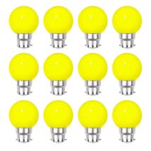 Lot De 12 Ampoules Led Jaunes B22 Incassables - Guirlandes Guinguette - Culot Baïonnette