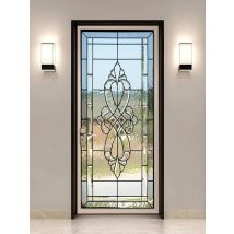 Ccykxa Stained Glass Door Sticker 3d Poster For Bedroom Self-adhesive Removable Wall Decoration 77x200cm