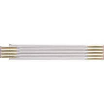 Mbi - Bmi Zollstock 9042, Meterstab Aus Buchenholz, 2 M Mit Duplex-teilung, Farbe Weiß