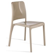 Lot De 4 Chaises Xena Taupe En Polycarbonate – Monobloc Empilable – 82 Cm Hauteur – Pour Cuisine Et Salle À Manger – Italchair