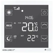 Blossom-ic Hera Direct+ Termostato Ambiente Up (bianco), 230v Per Hera+ Primus/extensia Pro Per Riscaldamento A Pavimento, Riscaldamento, Hdpw-4010