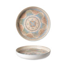 6 X Assiettes Creuses Celest - 28cm - Porcelaine - Rinart