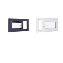 Fenêtre Pvc Bicolore - Triple Vitrage - Tirant Droite - Blanc Et Anthracite - Lxh : 700 Mm X 400 Mm