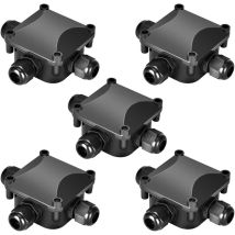 Pack Of 5 Ip68 Waterproof Junction Box 230v Black