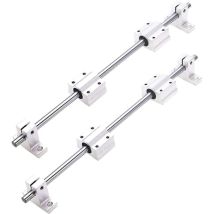 [mai Utilizzato]set Di 2 Alberi Lineari Da 500 Mm Ø 8 Mm, Guida Lineare Orizzontale Con Cuscinetti A Sfera, Staffe Sk8 E Blocchi Scs8uu Inclusi Nella 